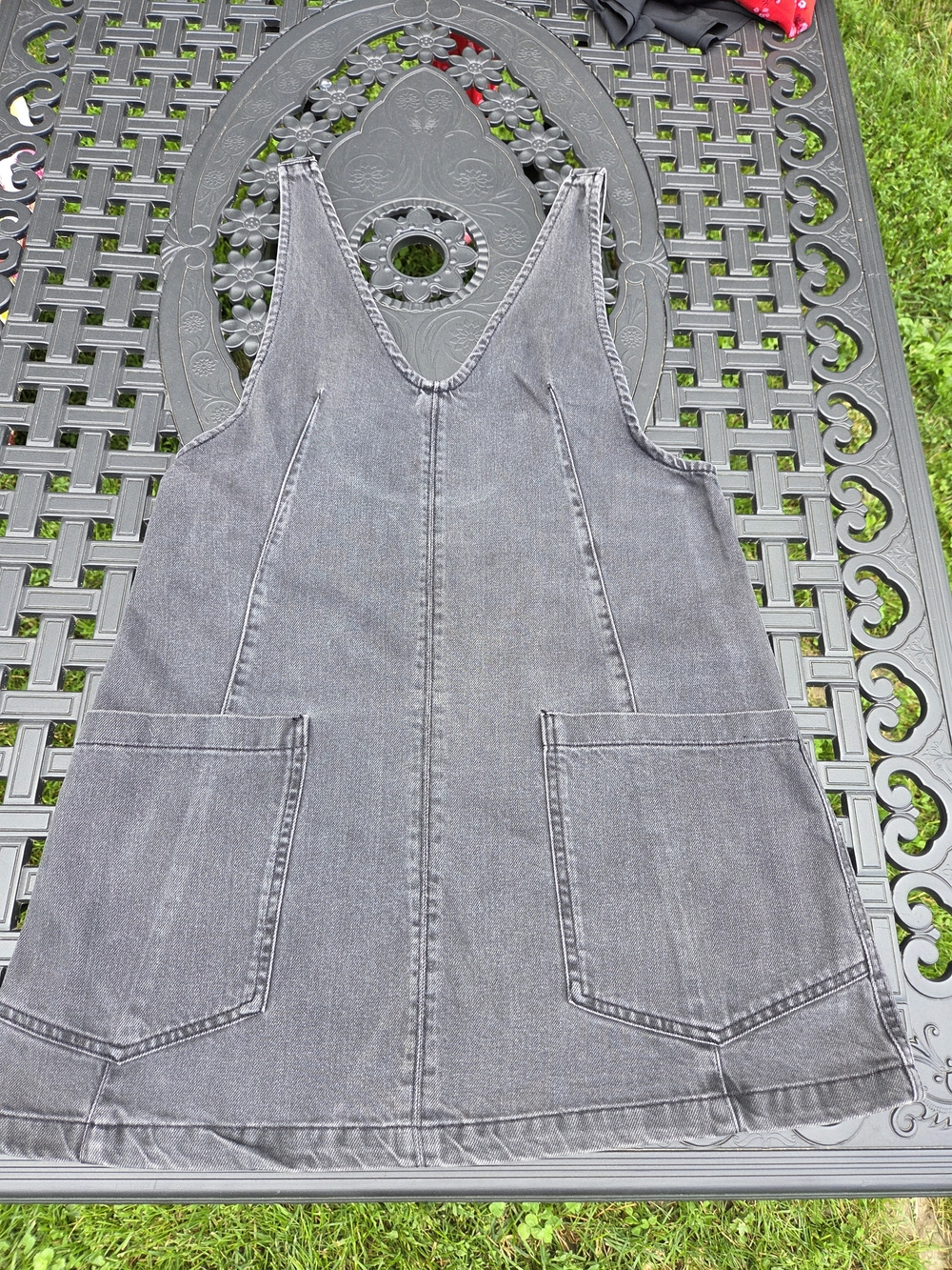 We The Free Washed Black Denim Mini Overall Dress - Picture 7 of 13